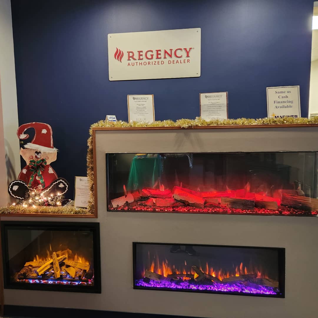 Electric fireplaces available during the Christmas in July sale
